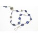 Women's Necklace 925 Sterling Silver beads blue lapis lazuli stones P 396